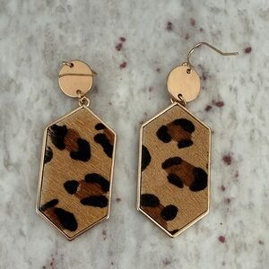 Leopard Print Drop Earrings
